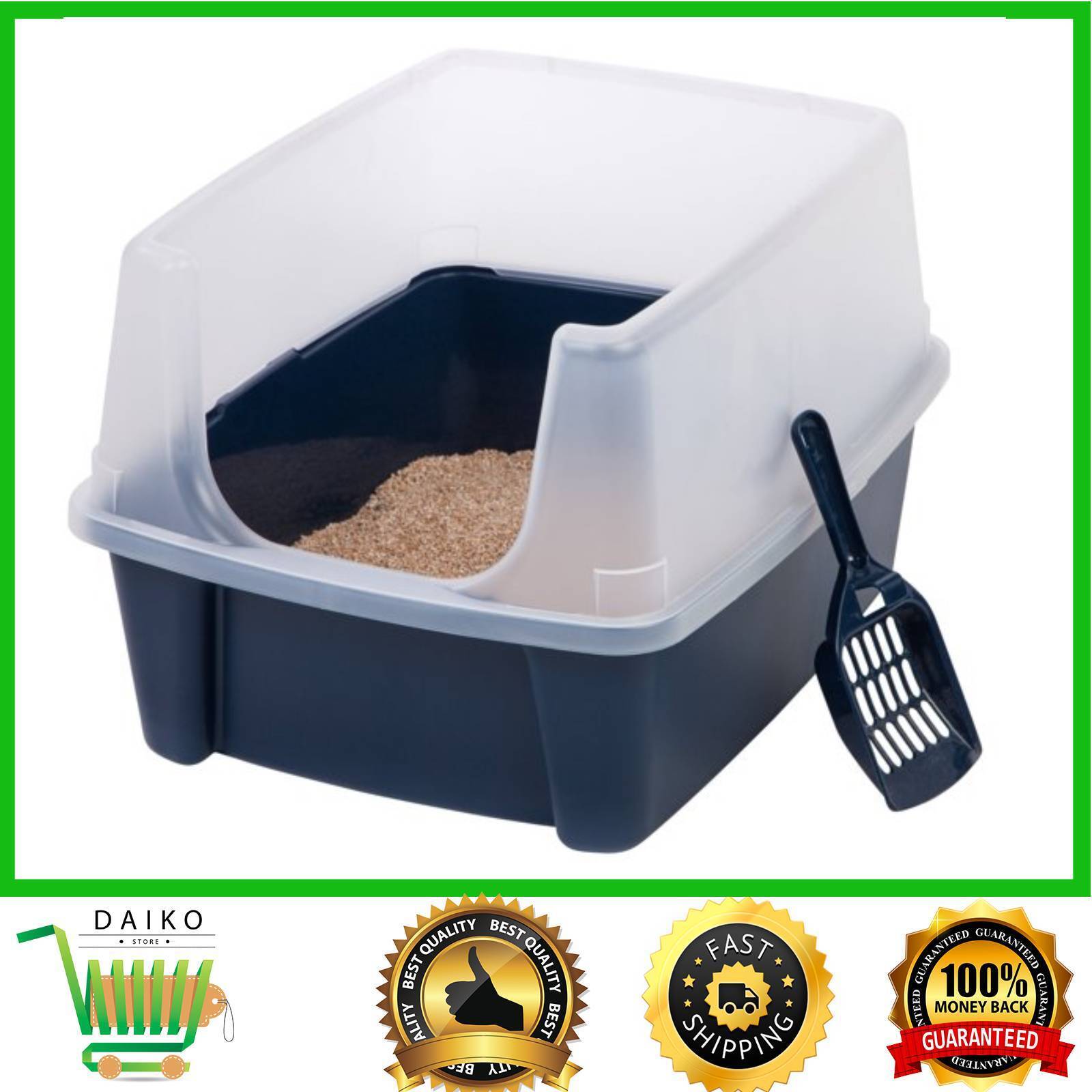 Enclosed Hooded Cat Litter Pan with Scoop