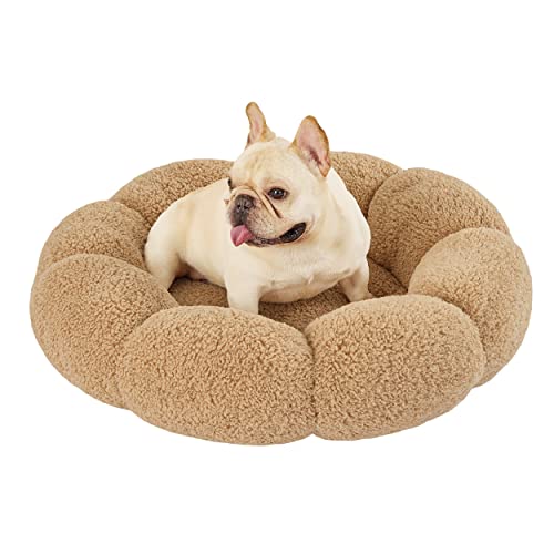 Round Sherpa Dog/Cat Bed - 30" Camel