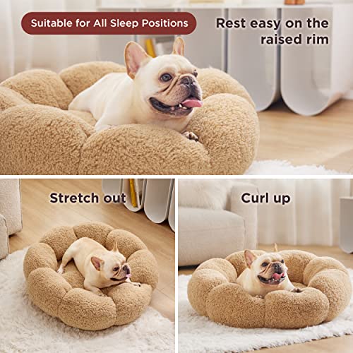 Round Sherpa Dog/Cat Bed - 30" Camel