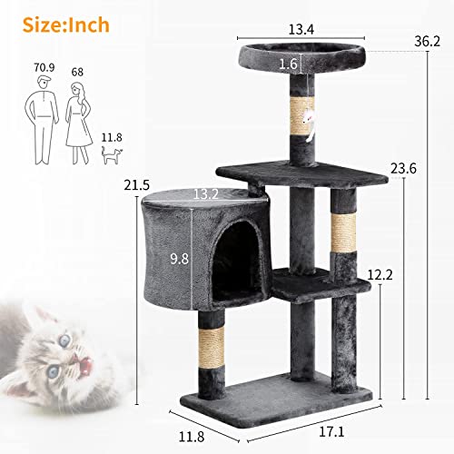 Light Gray Multi-Level Cat Tree Condo
