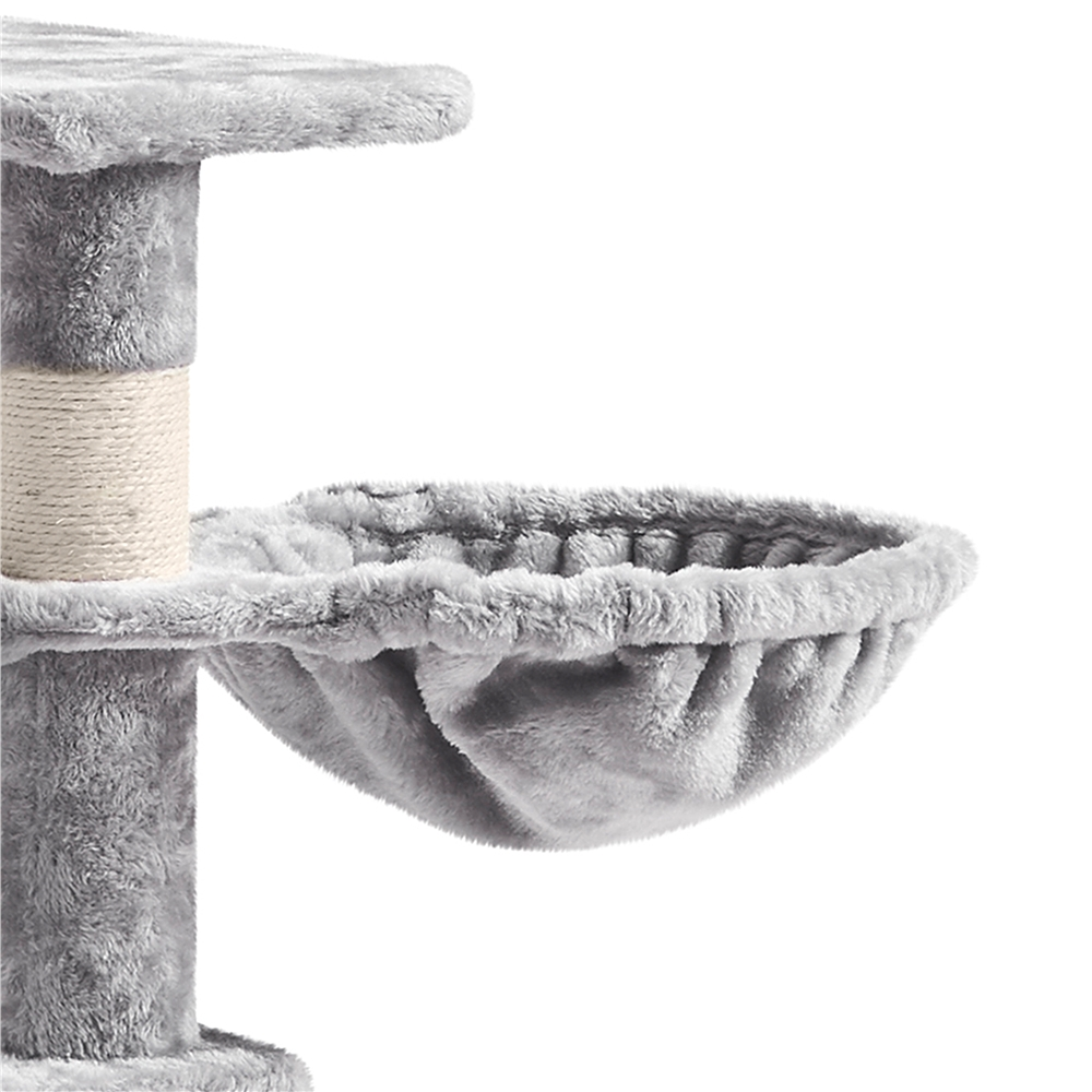 Multilevel Light Gray Cat Tower with Condo