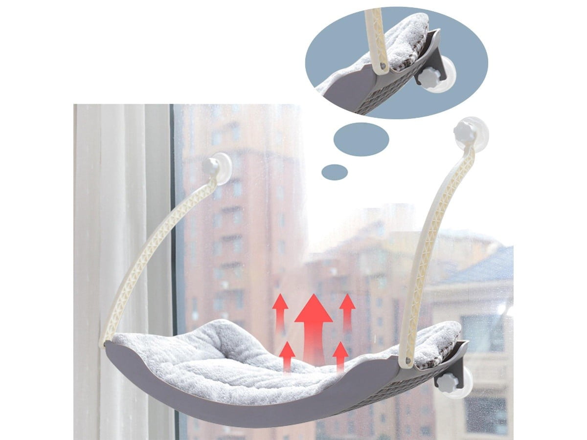 Grey Cat Window Hammock - Space Saving Perch