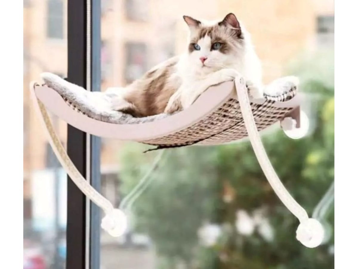 Grey Cat Window Hammock - Space Saving Perch