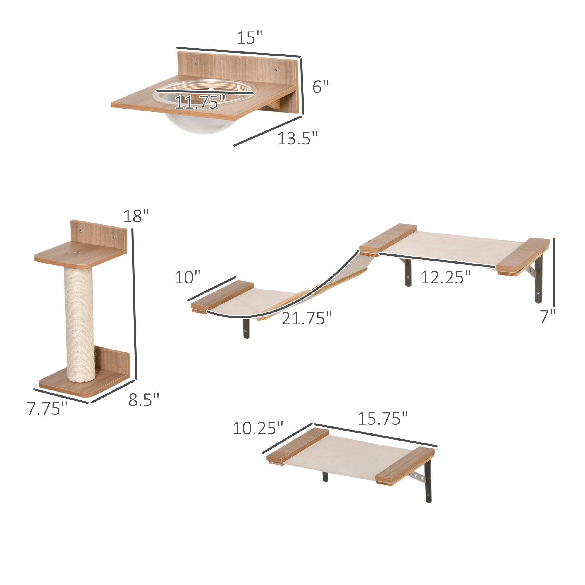 PawHut Cat Tower Set with Feeder