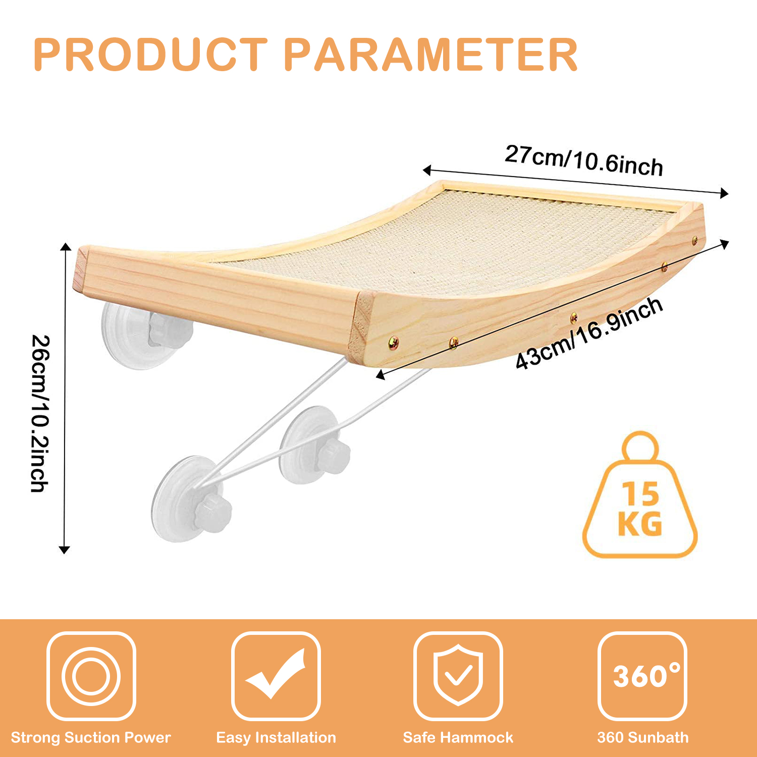 Cat Window Perch Hammock with Suction Cup