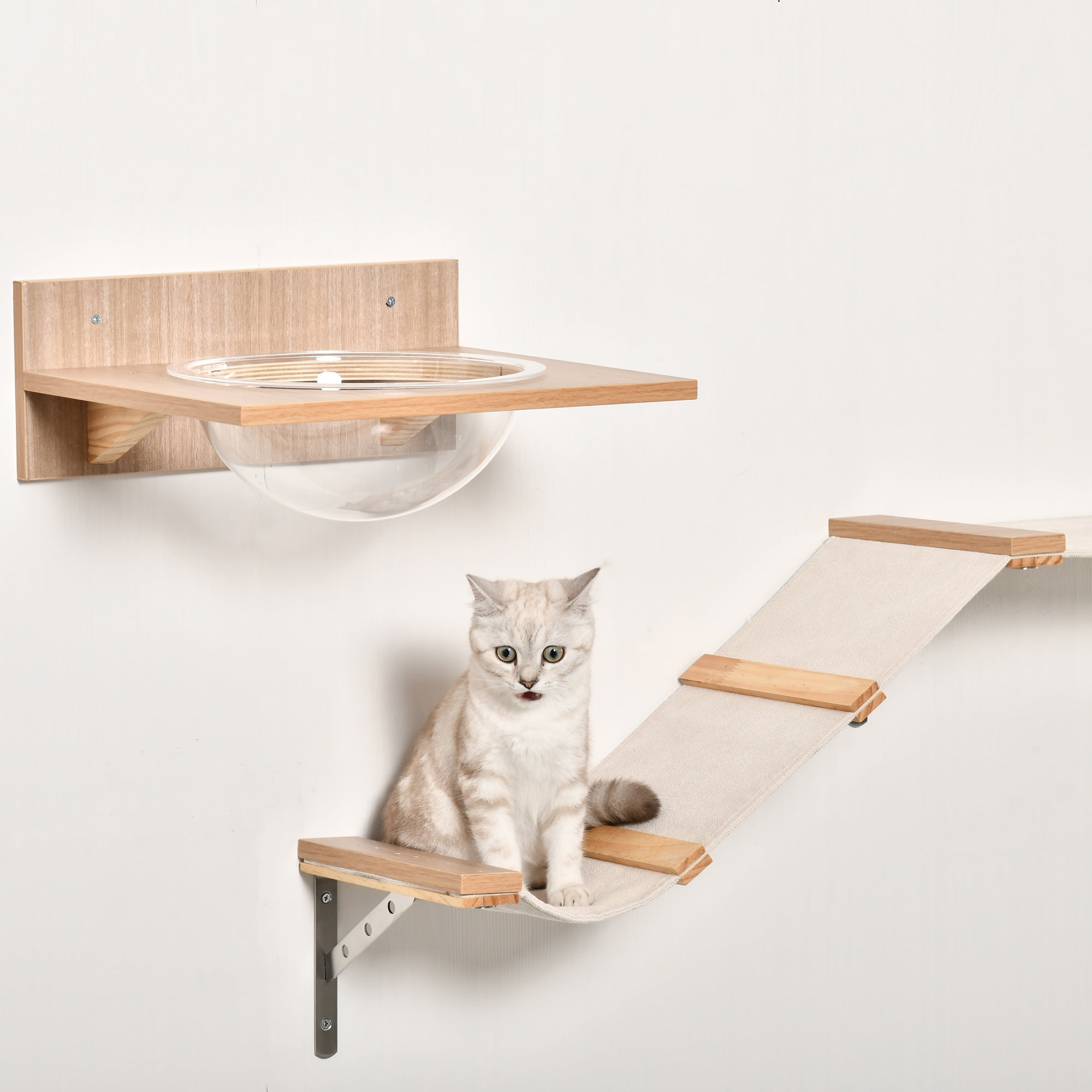 PawHut Cat Tower Set with Feeder