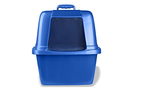 Blue Hooded Giant Cat Litter Box Odor Control
