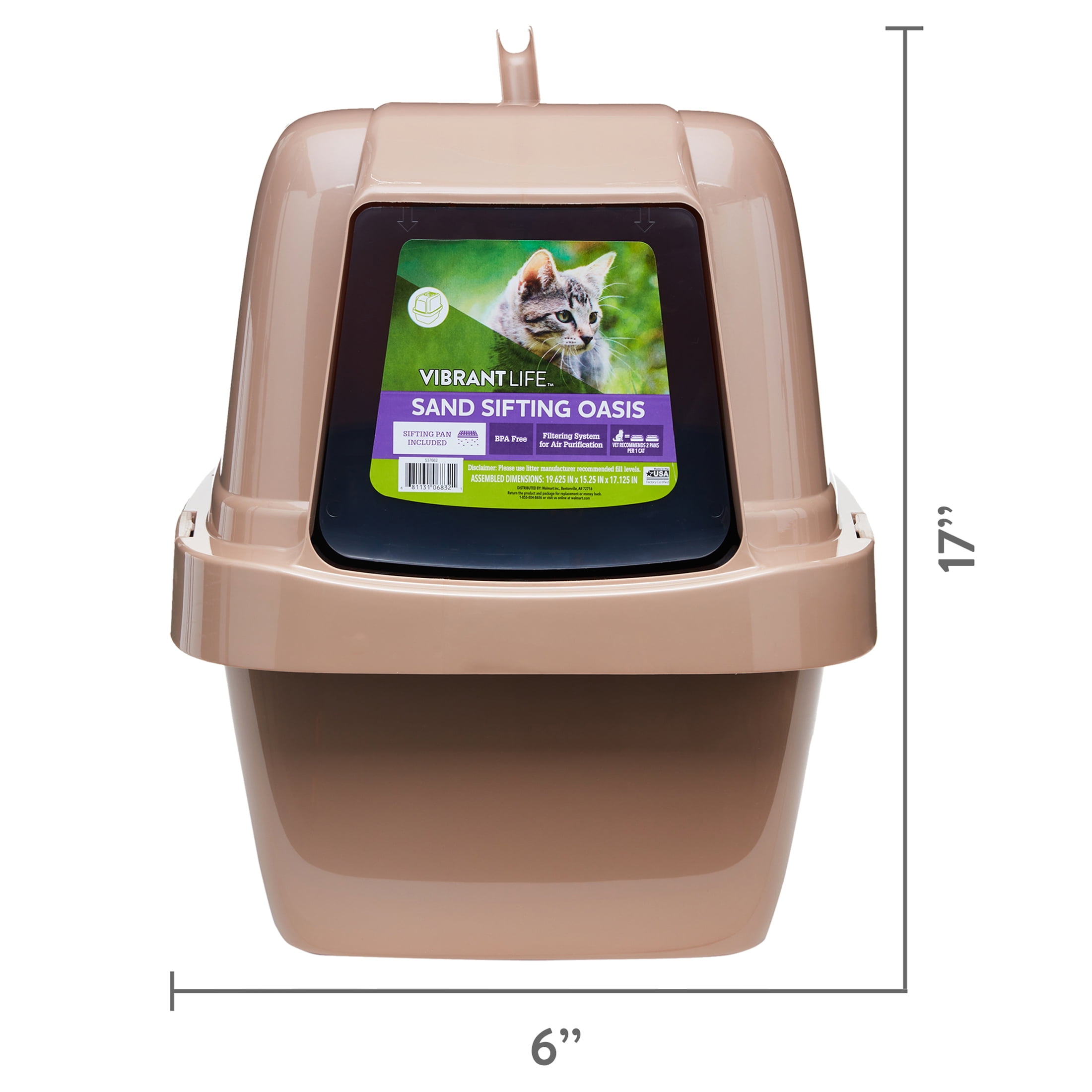 Beige Sand Sifting Cat Litter Box