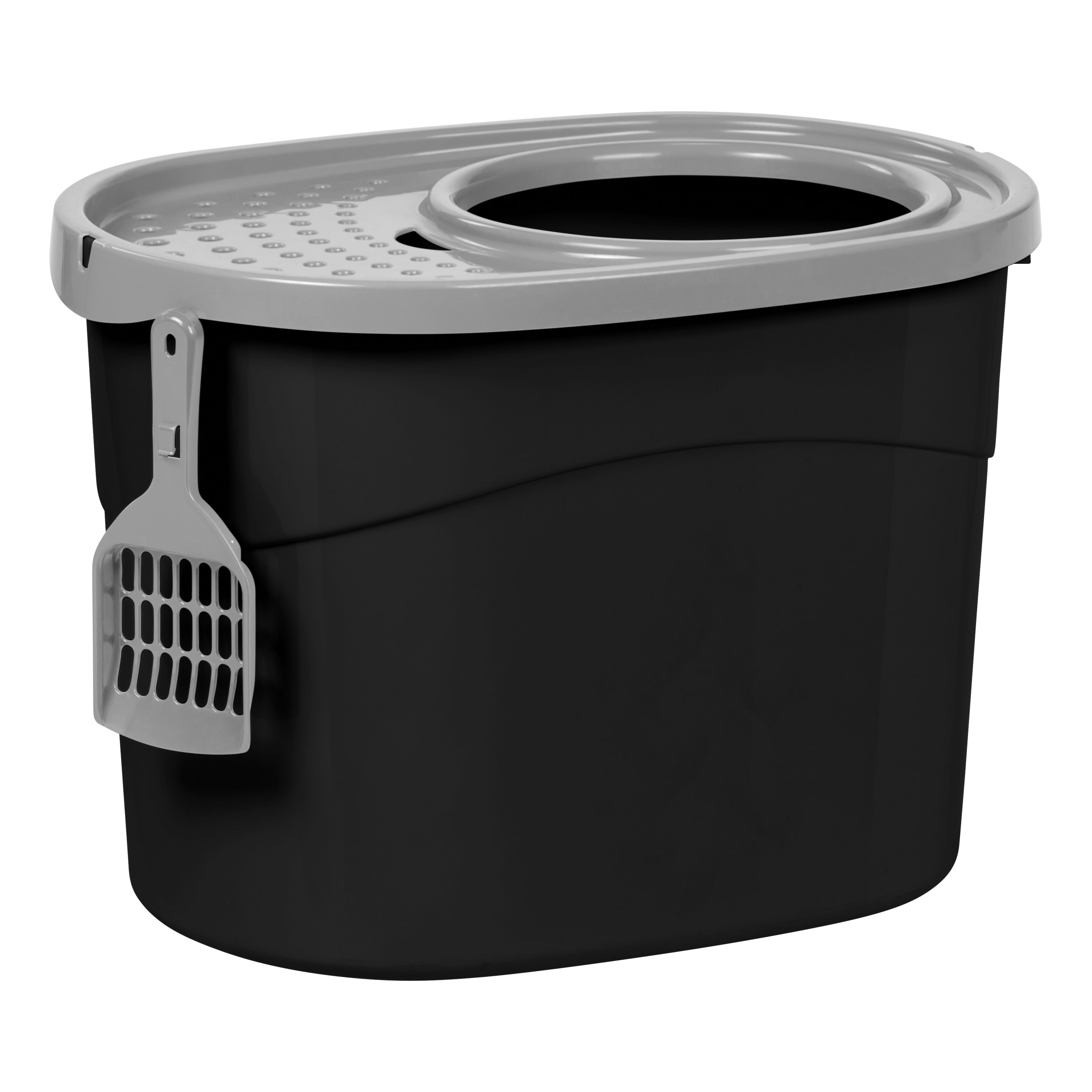 IRIS USA Top Entry Litter Box, Black/Gray