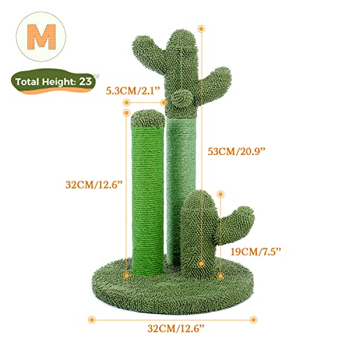 Cactus Cat Scratcher with 3 Poles & Dangling Ball