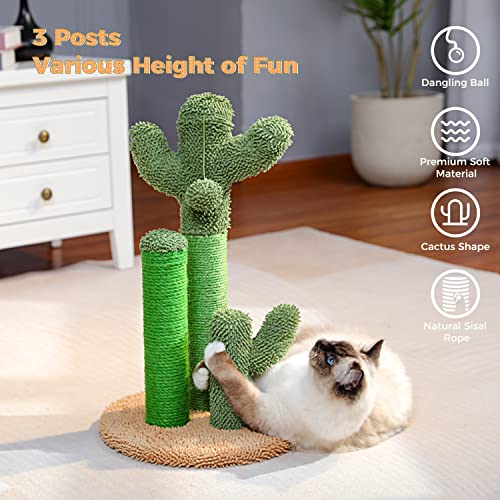Cactus Cat Scratching Post with 3 Poles - Medium