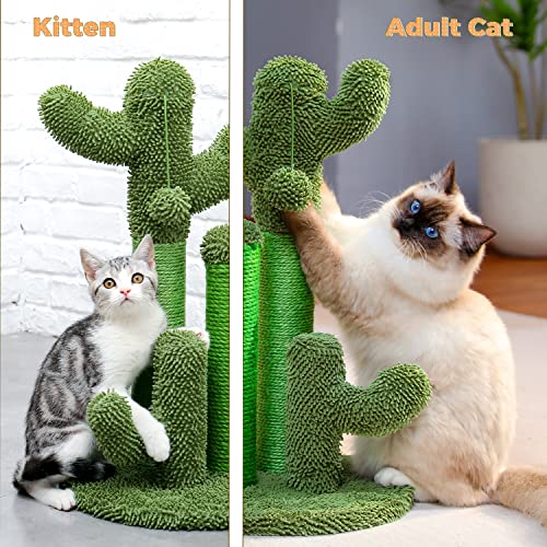 Cactus Cat Scratcher with 3 Poles & Dangling Ball