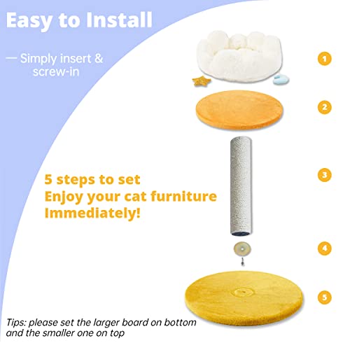 Cloud Cat Tree with Fluffy Perch and Scratcher