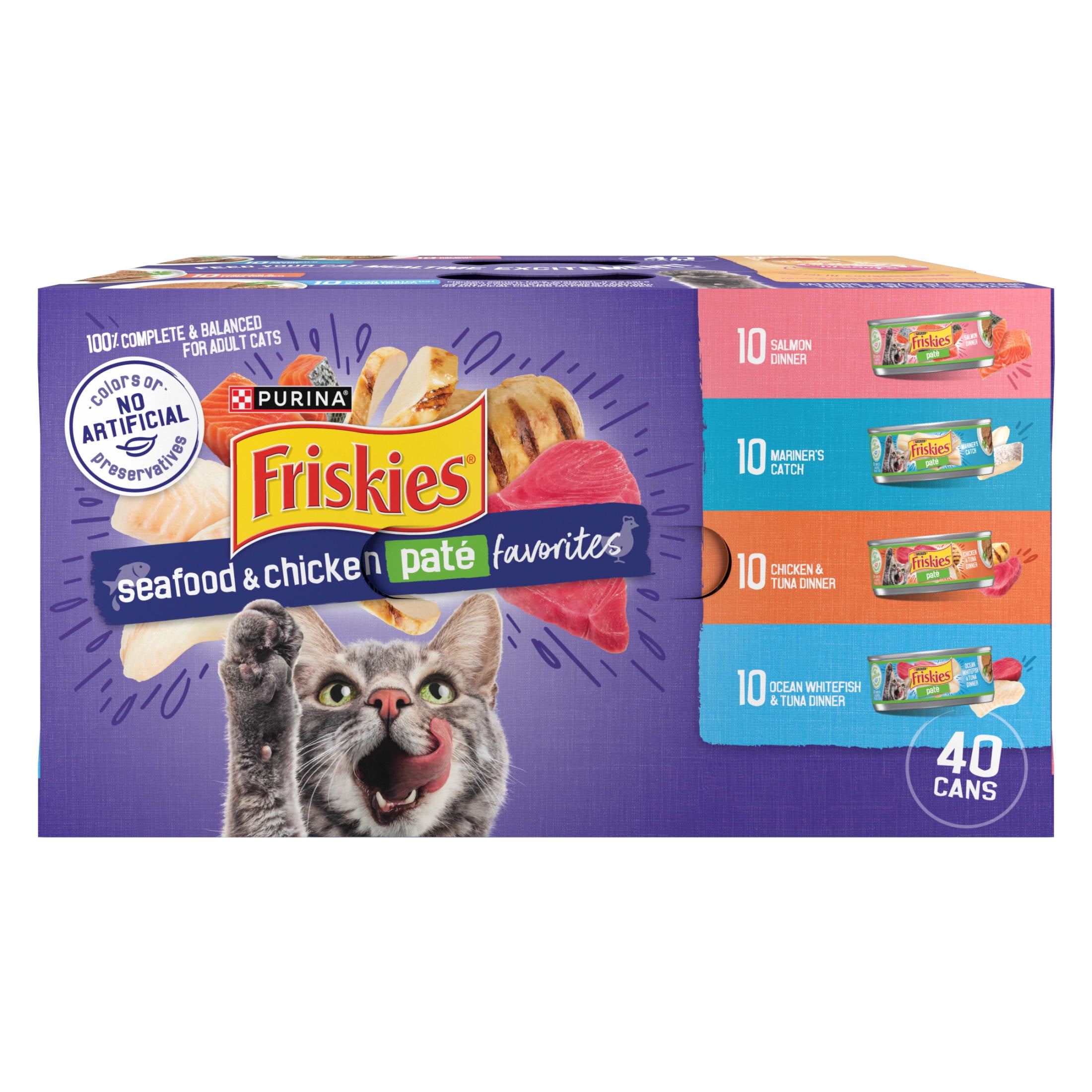 40 Pack Friskies Seafood & Chicken Canned Cat Food