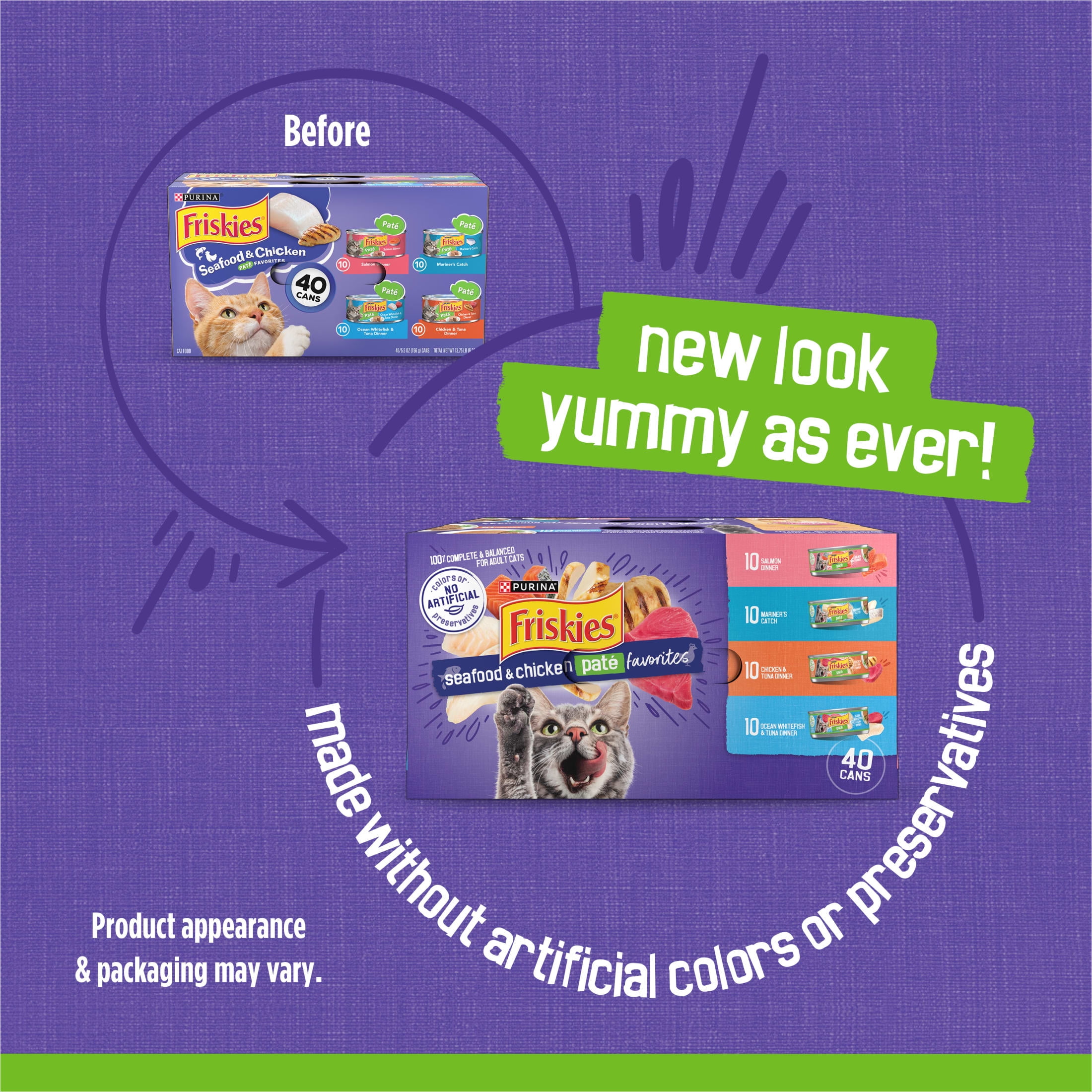 40 Pack Friskies Seafood & Chicken Canned Cat Food