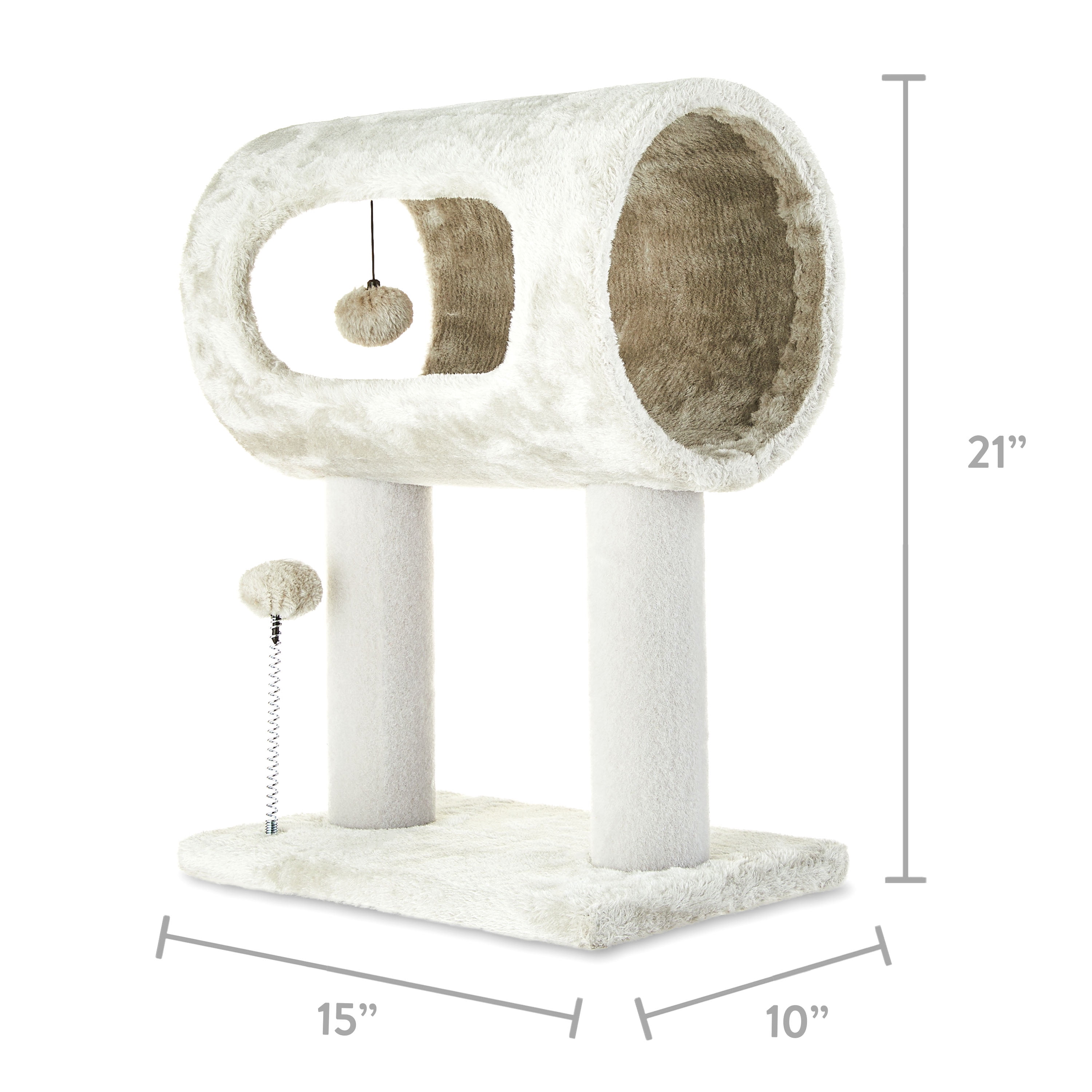 Vibrant Life Elevated Cat Tunnel Bed, Gray, 20"