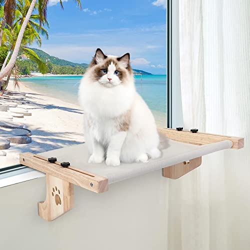 Large Cat Window Perch with Wood & Metal Frame