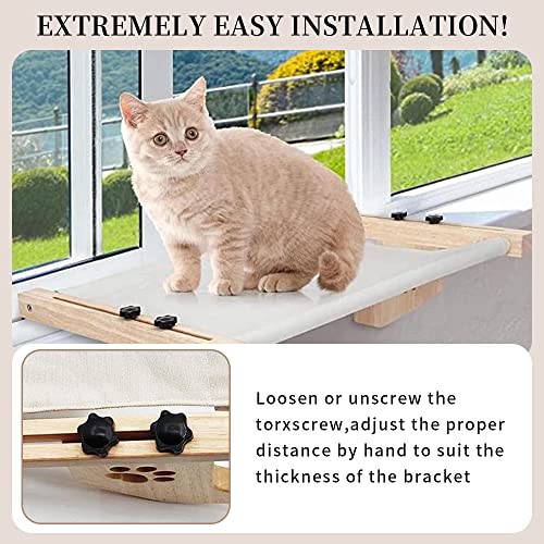 Large Cat Window Perch with Wood & Metal Frame