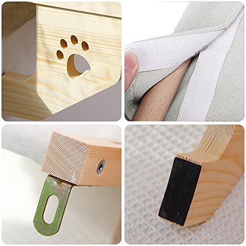 Large Cat Window Perch with Wood & Metal Frame