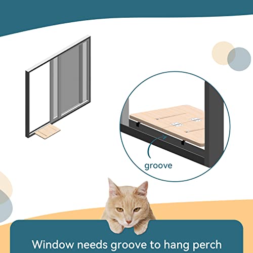 Double Cat Window Perch in Natural Wood