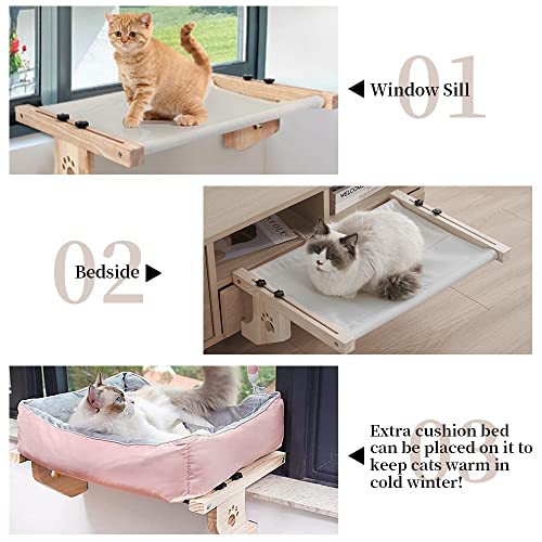 Large Cat Window Perch with Wood & Metal Frame
