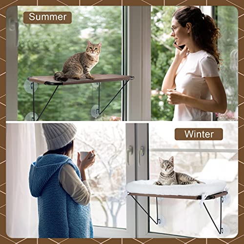LSAIFATER Cat Window Perch with Metal Support