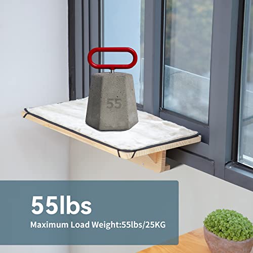 Double Cat Window Perch in Natural Wood