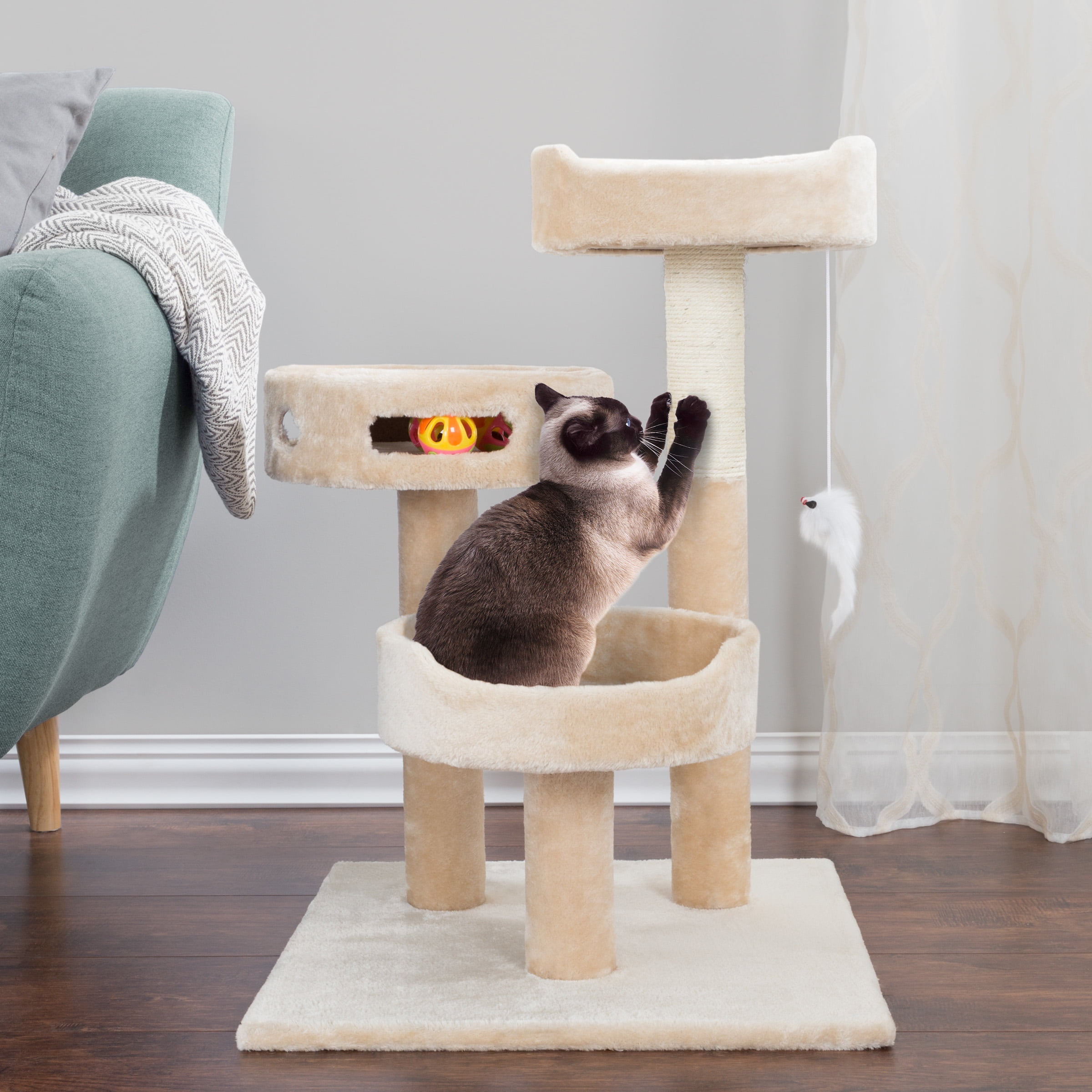 PETMAKER 3-Tier Cat Tree with Toys