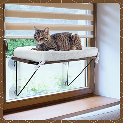 LSAIFATER Cat Window Perch with Metal Support