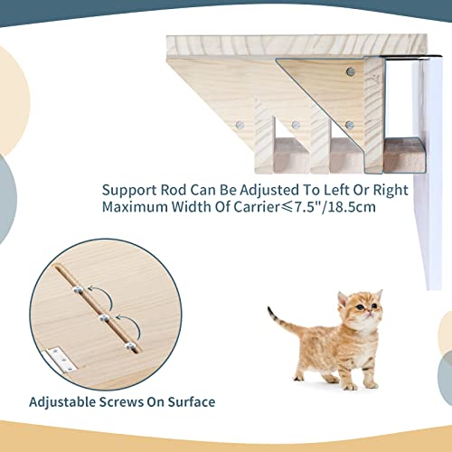 Double Cat Window Perch in Natural Wood