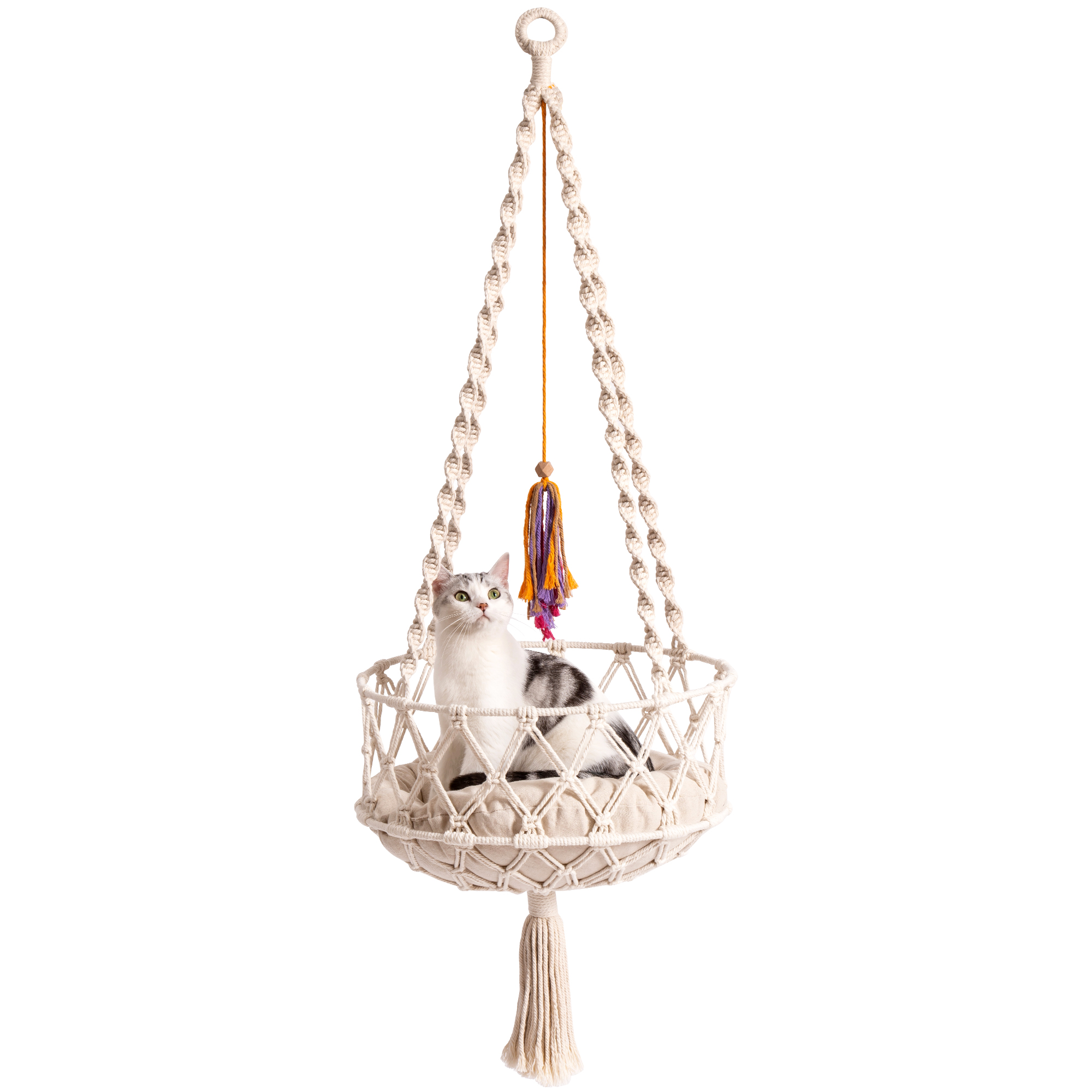 Handwoven Cat Window Perch Hammock - Mewoofun