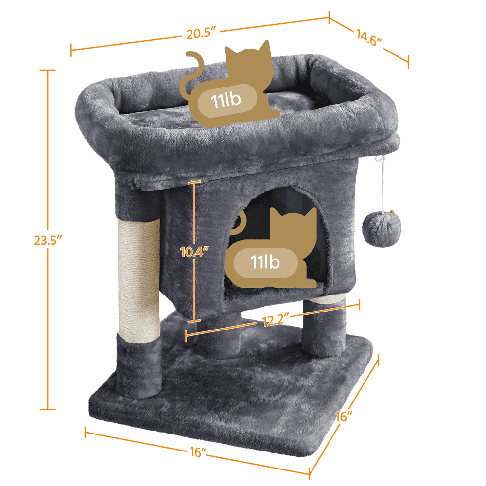 Topeakmart Cat Tree Condo - Dark Gray