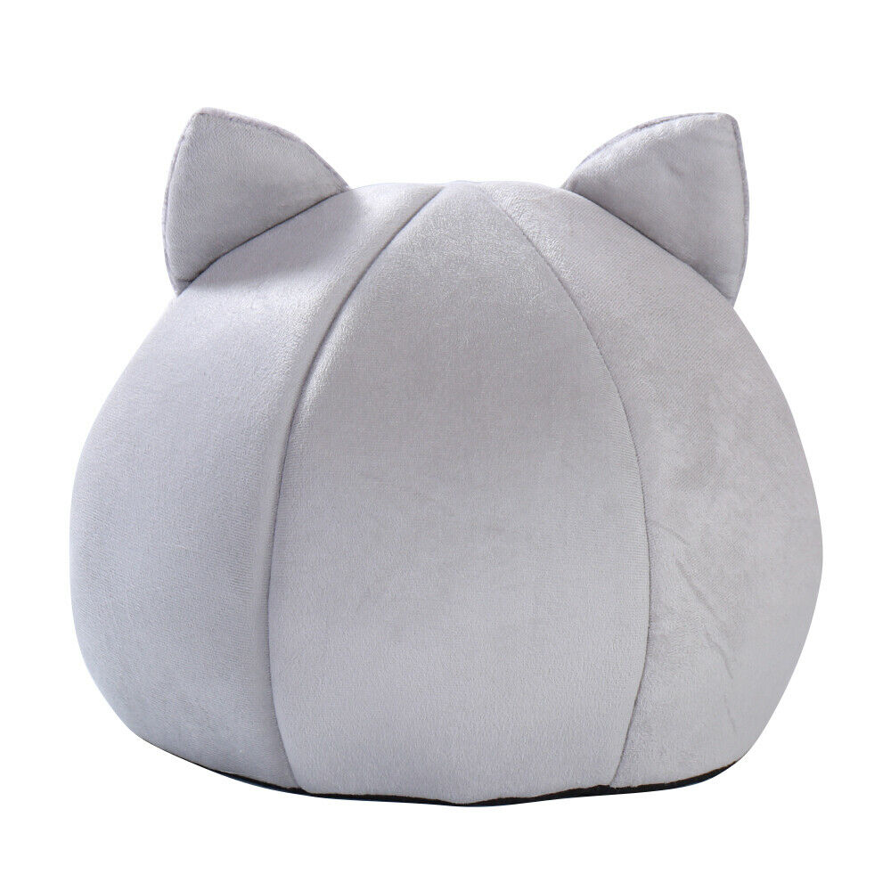 Cozy Gray Cat Bed Cave Igloo Nest
