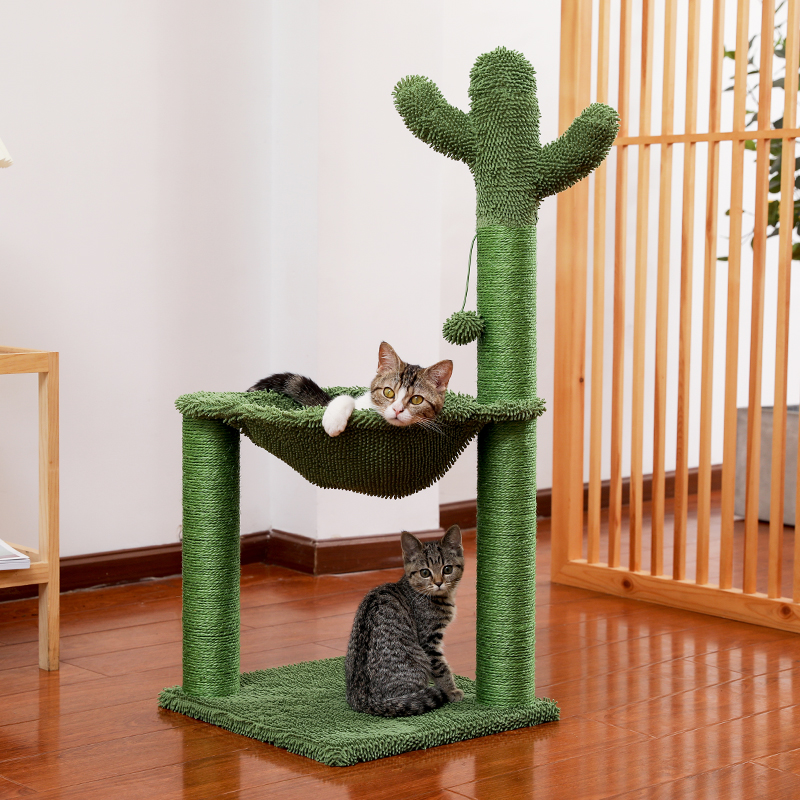 Cactus Cat Scratcher with Spacious Hammock