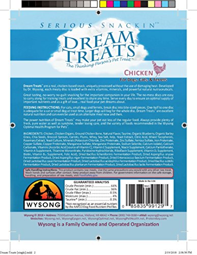 Chicken Dream Treats for Cats/Ferrets/Dogs - 4.9oz