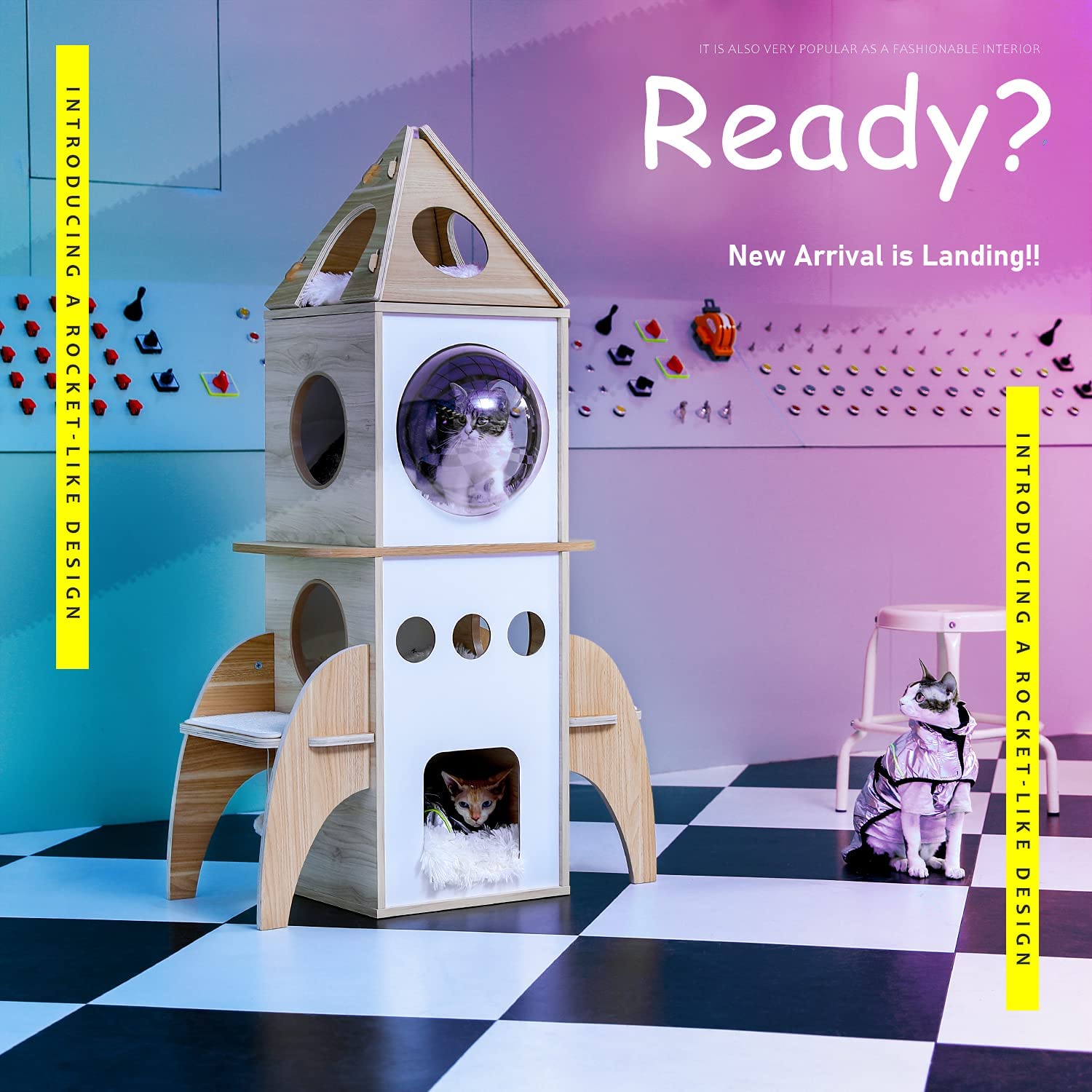 Modern 54" Beige Cat Tree Tower