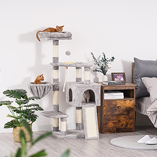 Multi-Level Cat Tower with Feeding Bowl