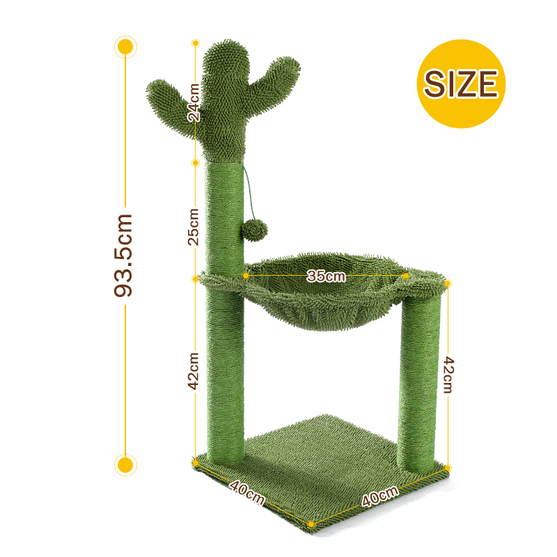Cactus Cat Scratcher with Spacious Hammock