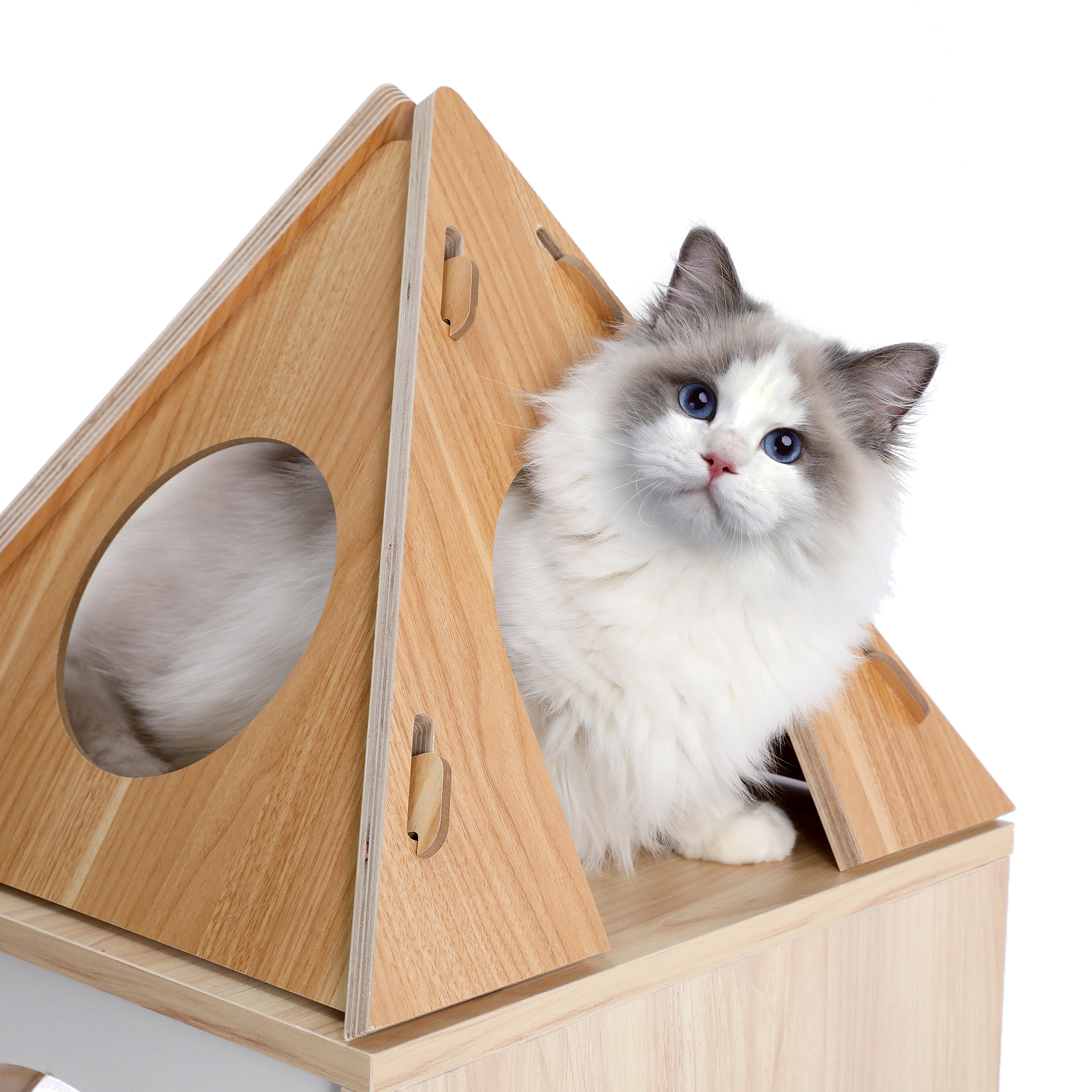 Modern 54" Beige Cat Tree Tower