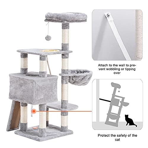 Multi-Level Cat Tower with Feeding Bowl