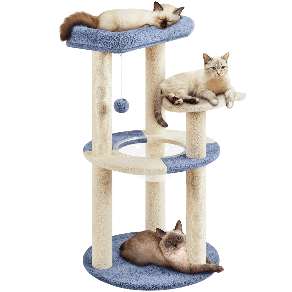 Ocean-themed Cat Tree with Perch & Sisal