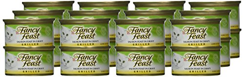 24-Pack Grilled Salmon Gravy Wet Food for Cats