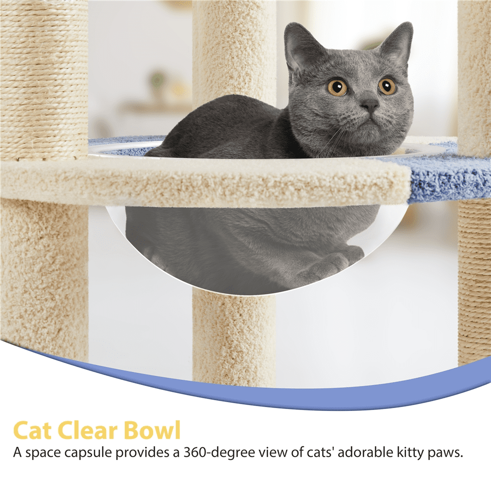 Ocean-themed Cat Tree with Perch & Sisal