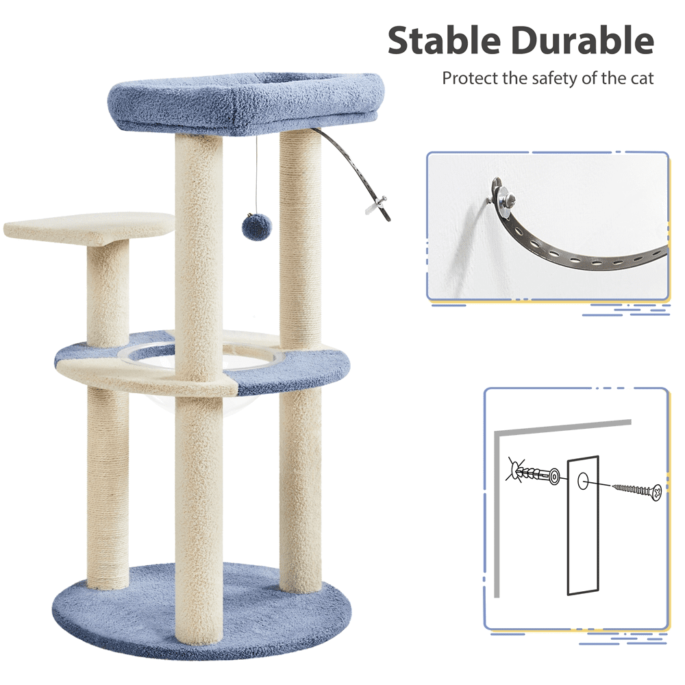 Ocean-themed Cat Tree with Perch & Sisal