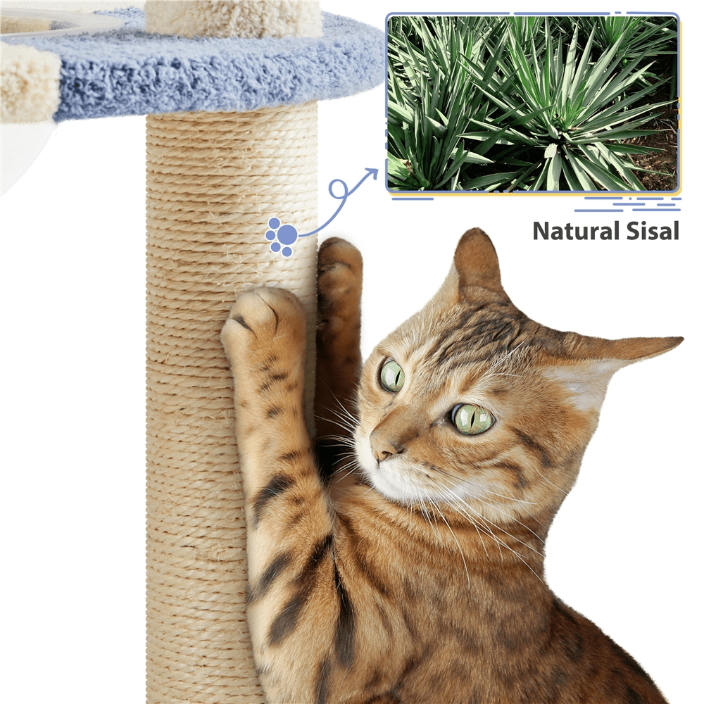 Ocean-themed Cat Tree with Perch & Sisal