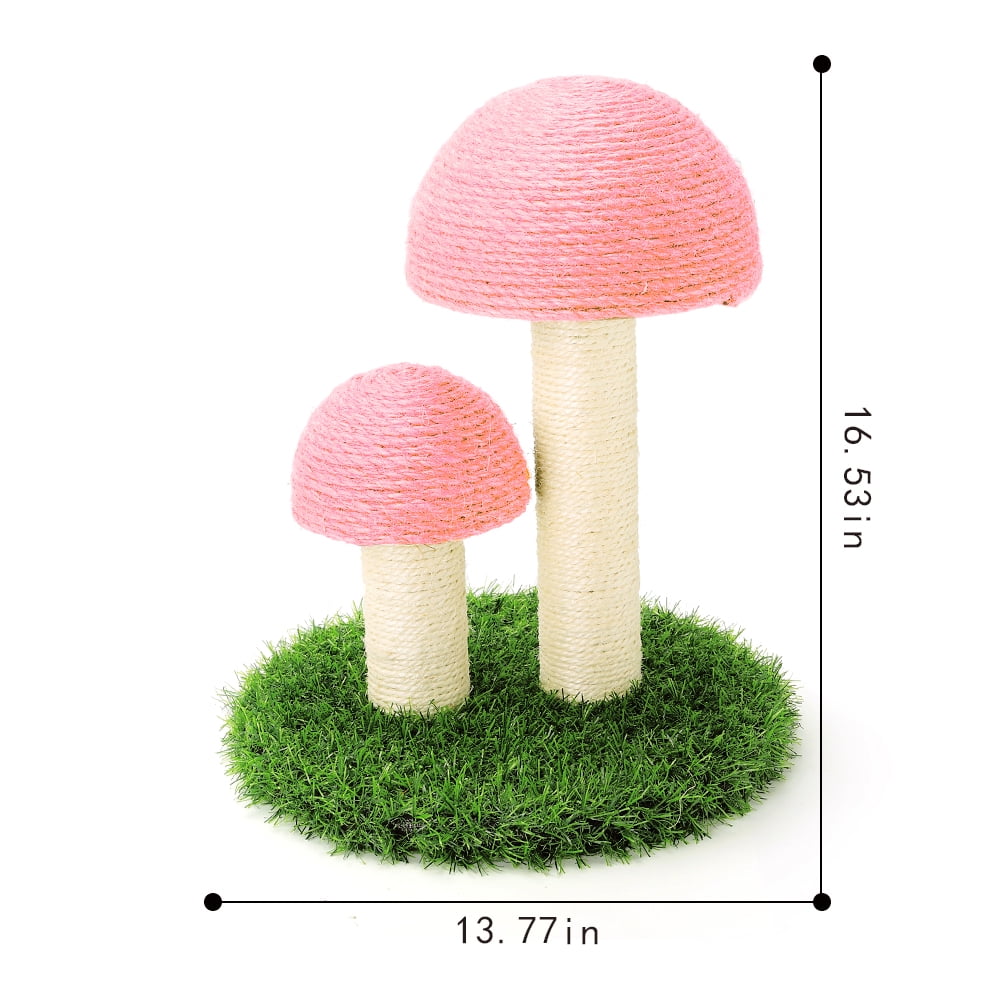 Pink Mushroom Cat Scratching Post & Toy