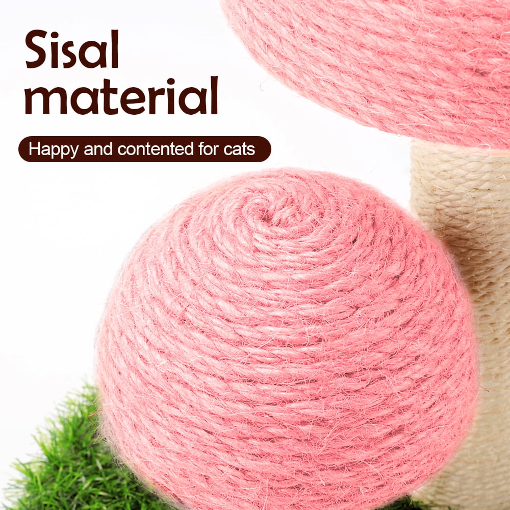 Pink Mushroom Cat Scratching Post & Toy