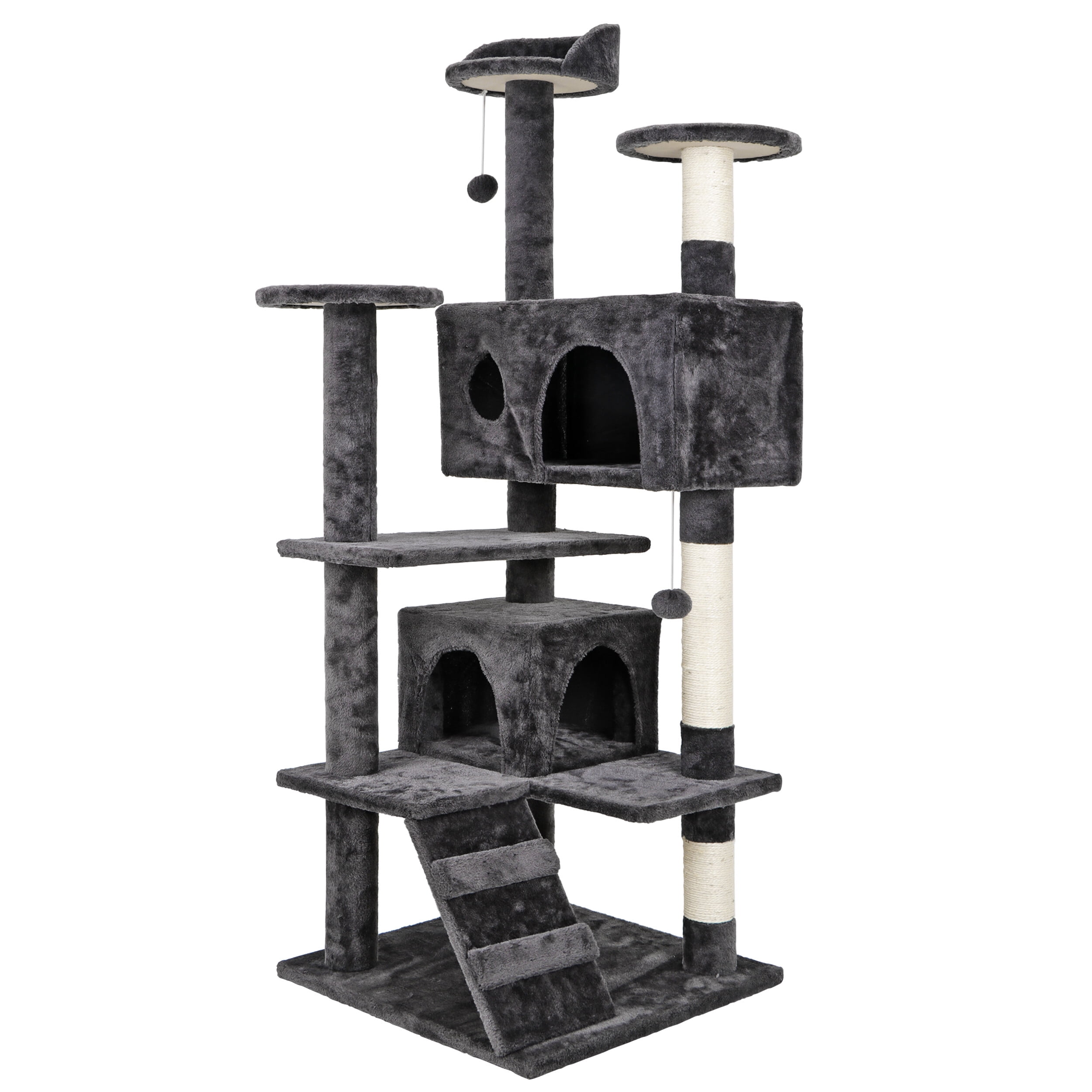 Dark Gray Cat Tree Tower w/ Scratching Posts