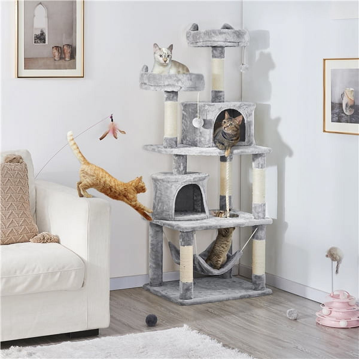 Multi-Level Cat Tower with Foam Padded Perches
