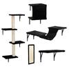 Black Cat Tree Wall Set for Multiple Cats